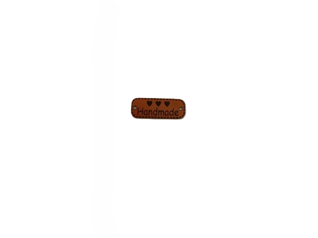 Eko kůže cedulka KOŇAKOVÁ nášivka Handmade 11x30 mm
