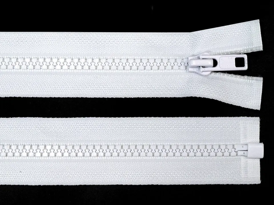 BÍLÁ* Kostěný zip délka 70 cm - bundový