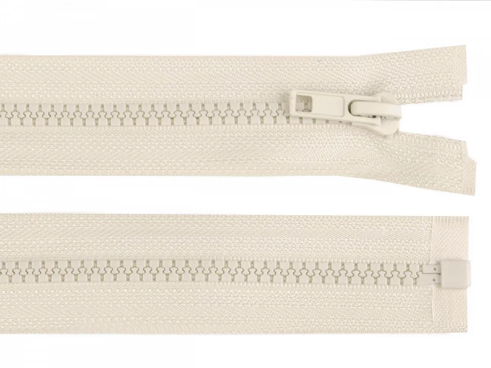 ŠEDOBÉŽOVÁ * Kostěný zip délka 80 cm - bundový