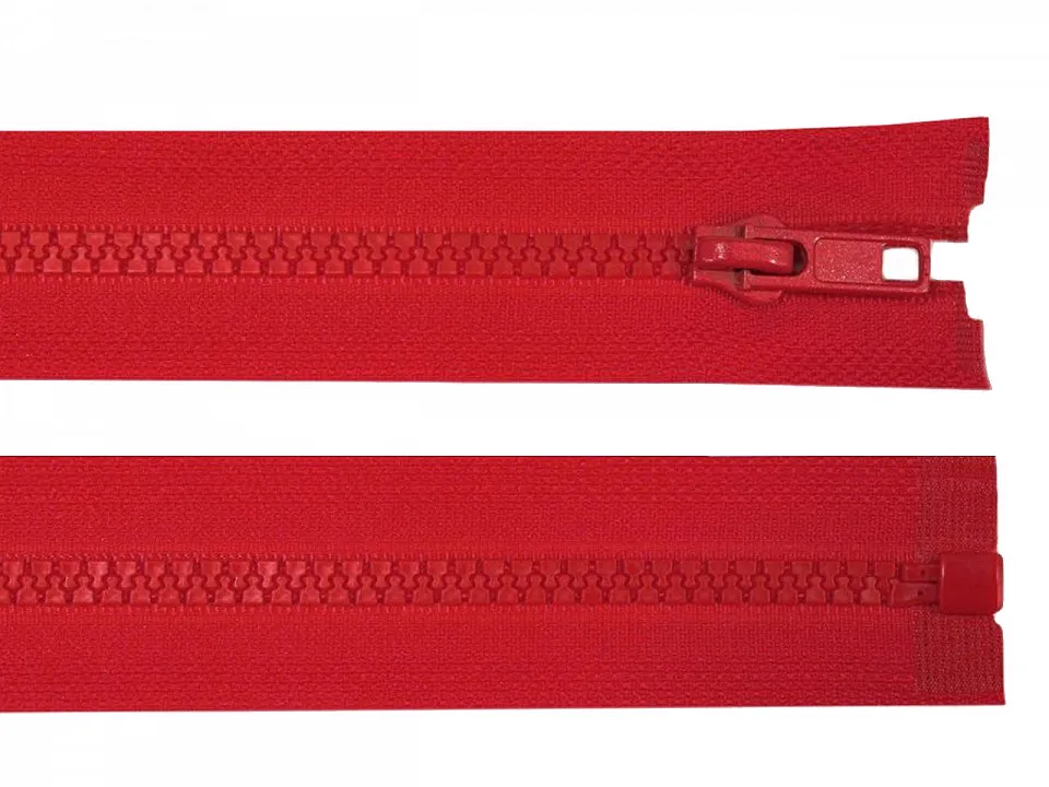 ČERVENÁ * Kostěný zip délka 60 cm - bundový