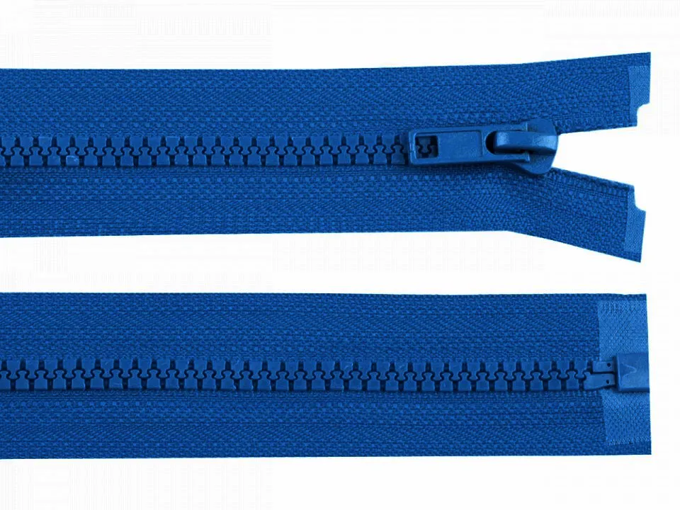 KRÁLOVSKY MODRÁ * Kostěný zip délka 75 cm - bundový