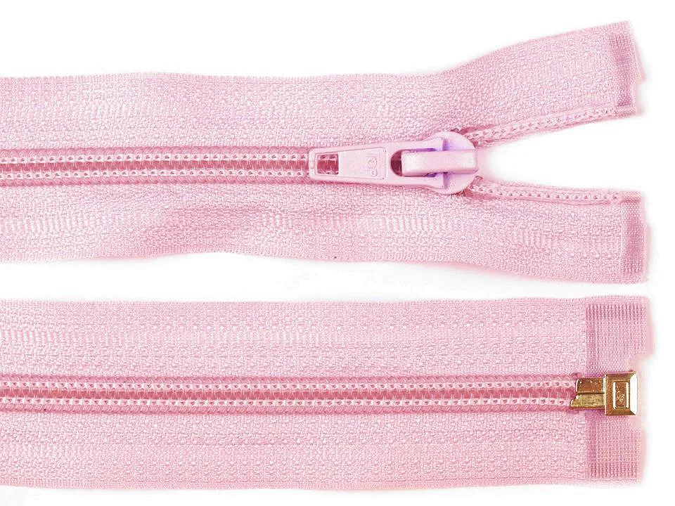 SVĚTLE RŮŽOVÁ * Spirálový zip délka 35 cm - bundový
