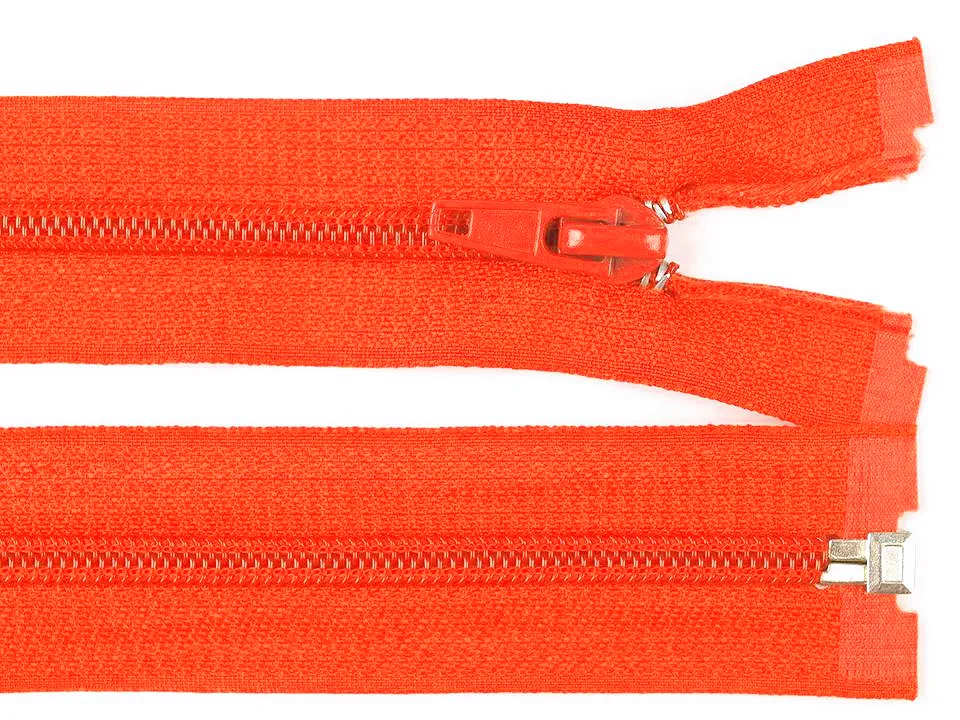 NEONOVĚ ORANŽOVÁ * Spirálový zip délka 50 cm - bundový