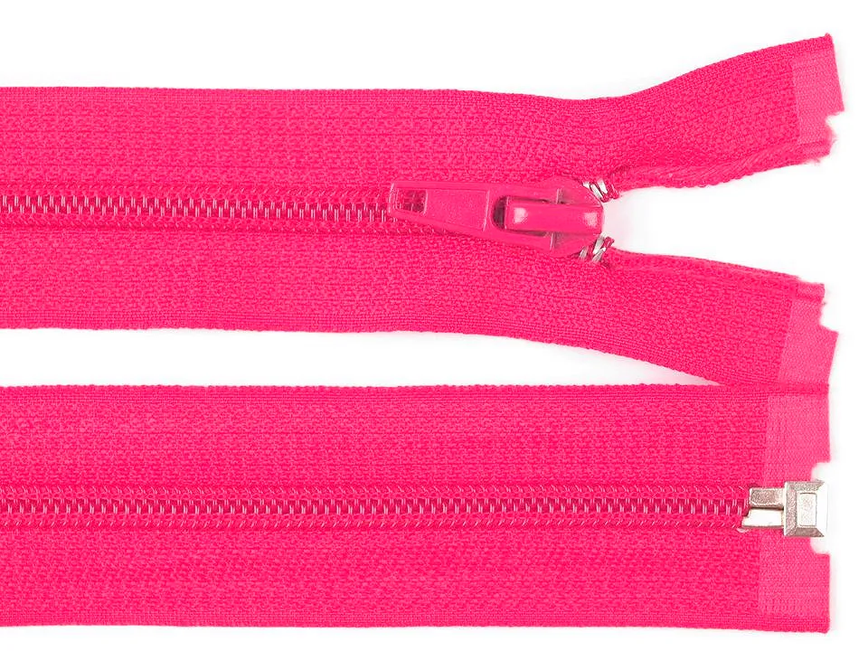 NEONOVĚ RŮŽOVÁ * Spirálový zip délka 60 cm - bundový
