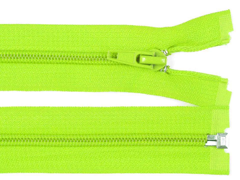 NEONOVĚ ZELENÁ * Spirálový zip délka 60 cm - bundový
