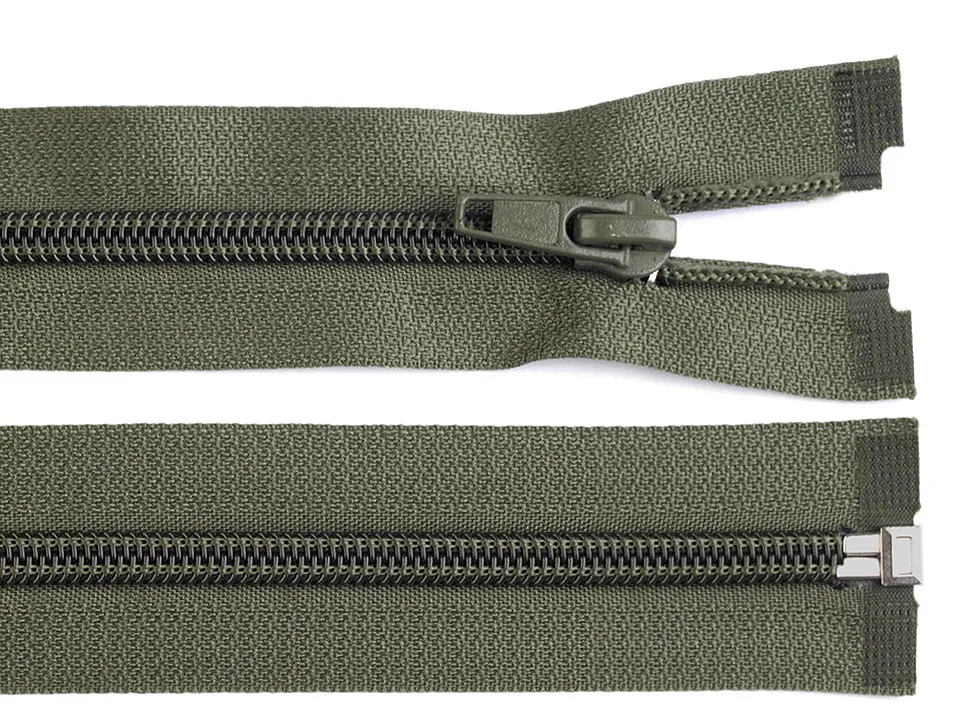 ŠEDÁ OCELOVÁ * Spirálový zip délka 60 cm - bundový