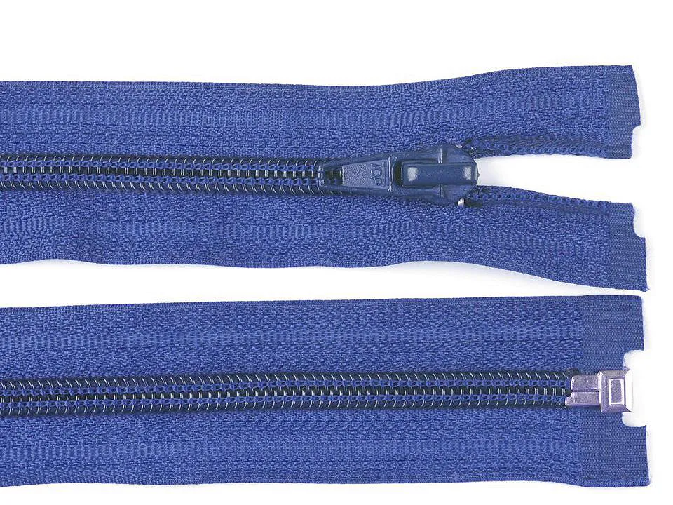 MODRÁ * Spirálový zip délka 65 cm - bundový